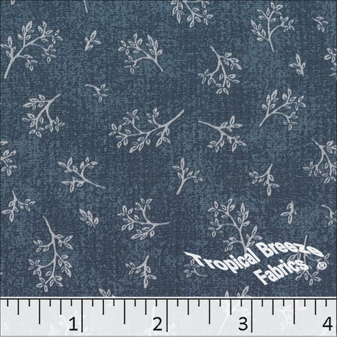 navy, Linen Crepe Print Polyester Fabric 048617