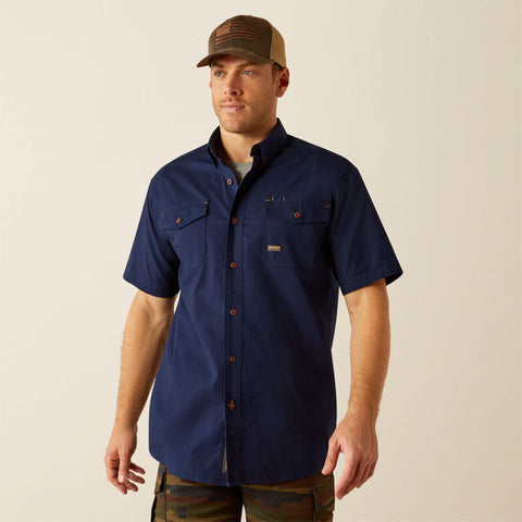 navy, Men's Made Tough DuraStretch Work Shirt 1007