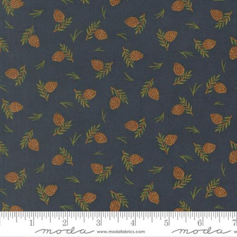 navy, Northwoods Collection Tossed Cotton Fabric 56195