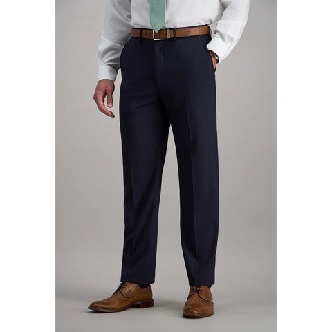 Haggar men's Premium Stretch dress pants in dark navy