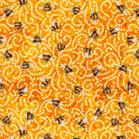orange, Daisy Delights Collection Ditsy Cotton Fabric 32154