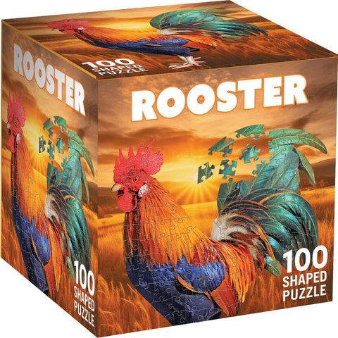 Rooster 100 Piece Shaped Jigsaw Puzzle 12517 box