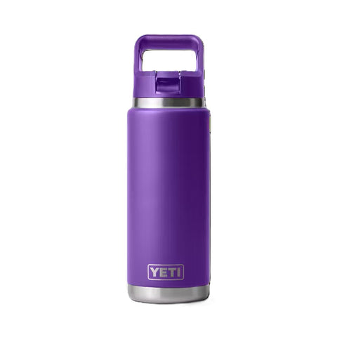 Yeti Rambler 26 oz Water Bottle with Straw Cap in pace purple