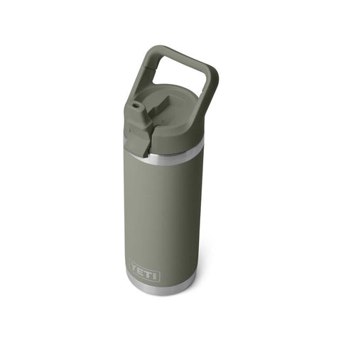 Yeti Rambler bottle with straw cap 18 oz in pampa green