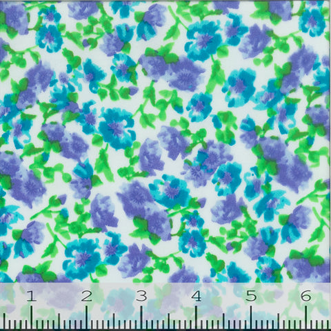 periwinkle floral, Nylon Spandex Swimsuit Fabric GS1