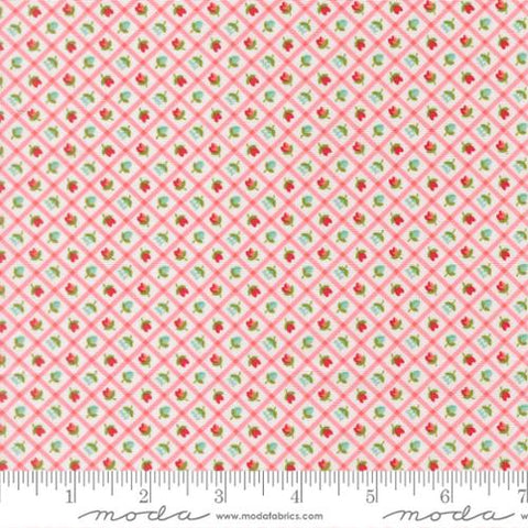 pink, Bloomsberry Collection Flower Check Cotton Fabric 55358