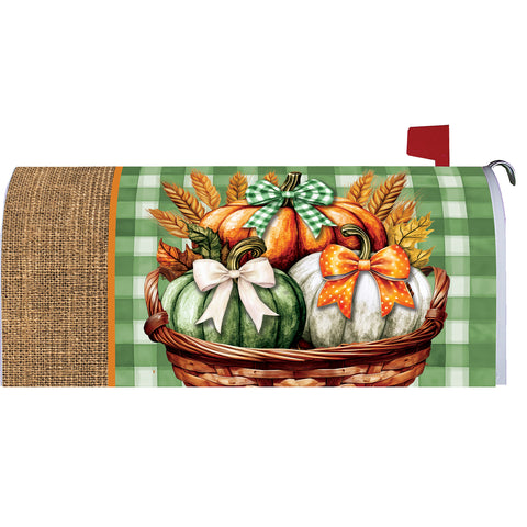 Pumpkin Bows Basket mailbox makeover
