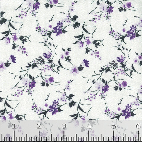 purple, Floral Print Knit Fabric 250