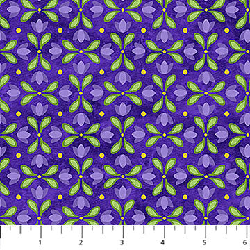purple, Tulip Garden Collection Geomtric Tulips Cotton Fabric 28498