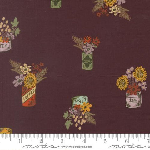 purple, Windfall Collection Novelty Flower Jars Cotton Fabric 45654