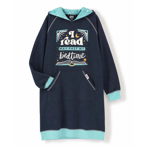 read past bedtime, Women's Long-Sleeve Sleep Hoodie SHD