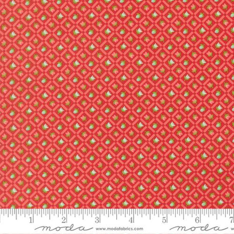 red, Bloomsberry Collection Flower Check Cotton Fabric 55358