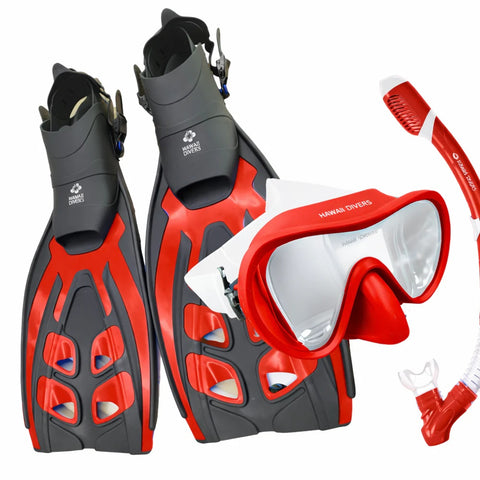 Hawaii Divers Deep Sea adult snorkeling set in red
 & black