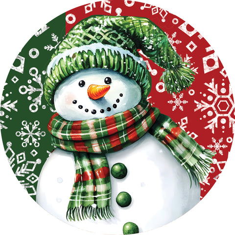 Red & green snowman suncatcher