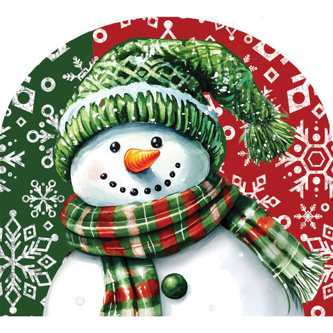 Custom Decor Arbor Mate garden sign showing red & green snowman