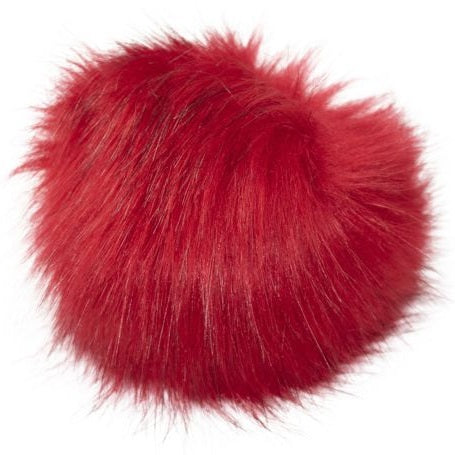 Red Faux Fur Pom Pom 