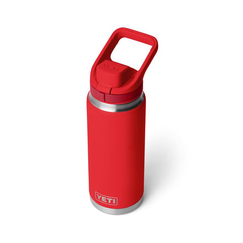 Yeti Rambler 26 oz Bottle with flip chug cap in rescue red