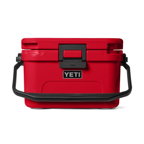 Yeti Roadie 8 hard cooler in rescue red