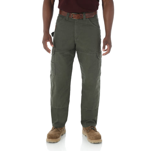Loden Wrangler ranger pants, front. 