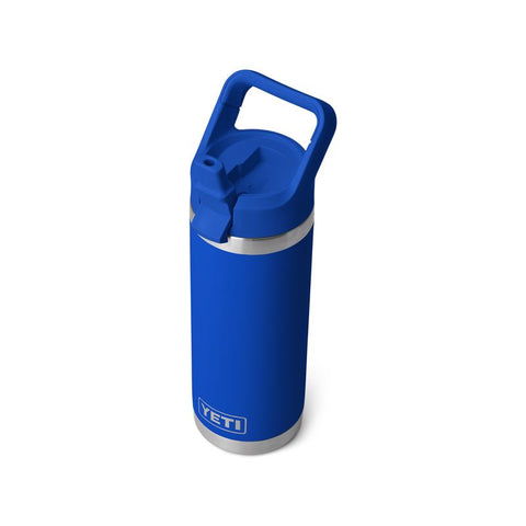 Yeti Rambler bottle with straw cap 18 oz in royal blue