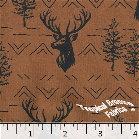 rust, Double Brushed Knit Print Fabric 572630