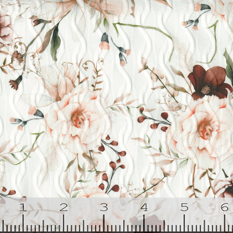 rust, Fashion Floral Print Knit Fabric 248