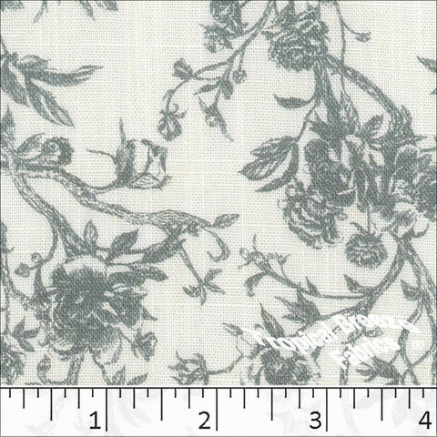 sage, Rayon Linen Floral Print Fabric 042624