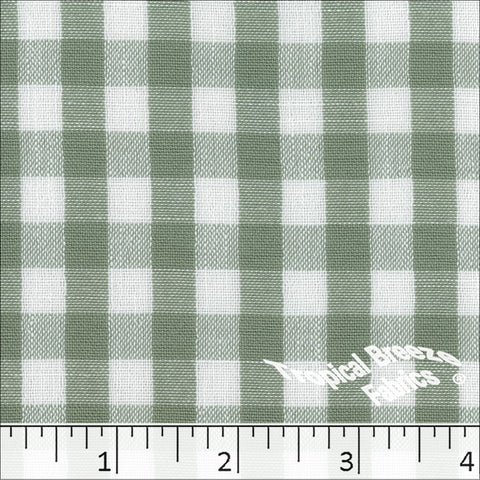 sage, Woven Plaid Polyester Fabric 122610