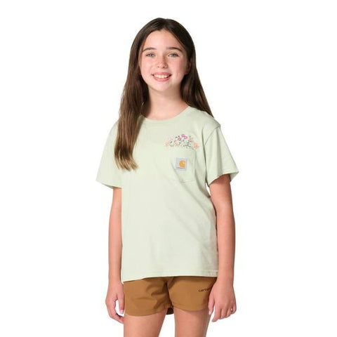 seafoam, Girls' Short Sleeve Garden Pocket Tee Shirt CA7202