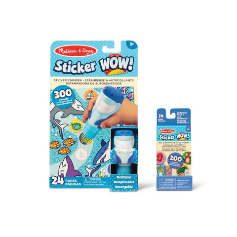 Melissa & Doug Sticker WOW! Bundle with shark stamper