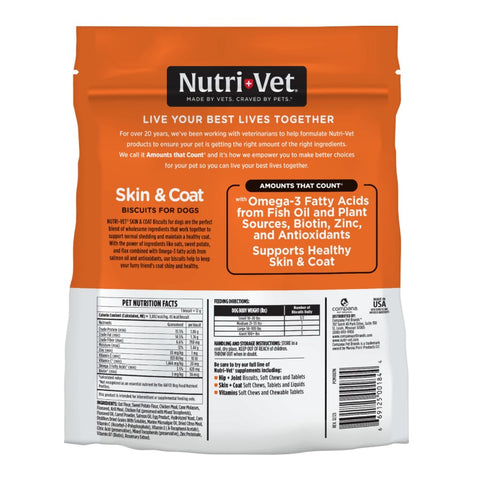 16 oz Skin and Coat Dog Biscuits package back