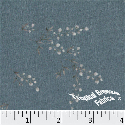 slate blue, Crinkle Creme Polyester Fabric 042626