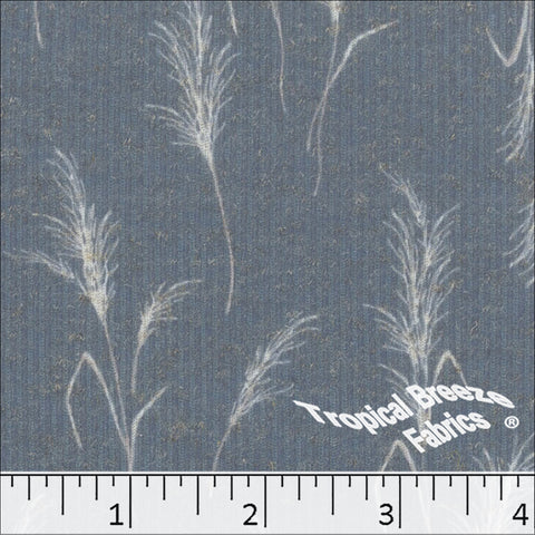 slate blue-Linen Rib Knit Print Fabric 573622