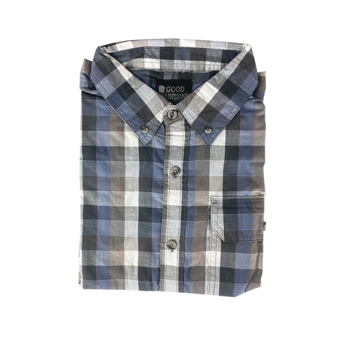 slate plaid, Dominic Men's Short-Sleeve Shirt 16530
