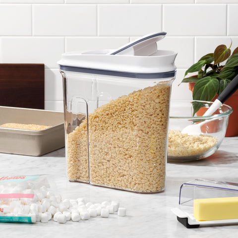 Cereal dispenser in use.