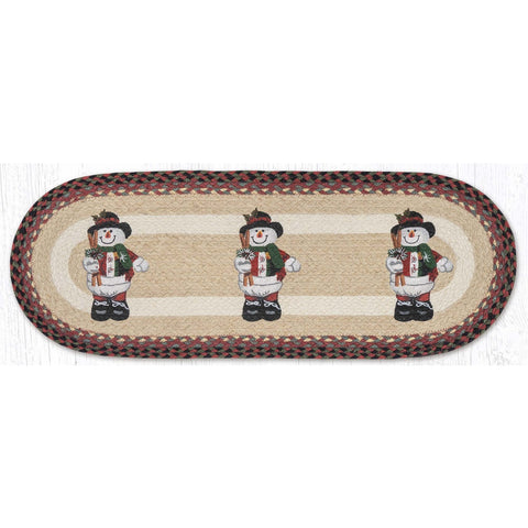 Snowmen in top hats table runner