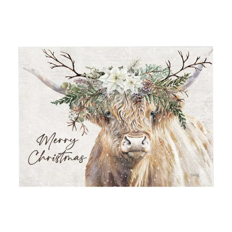 Snowy Cow Boxed Christmas Cards HBX117039