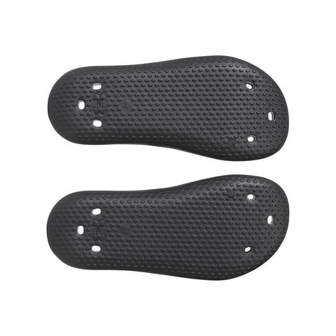 Soles of Under Armour women's Locker V slides