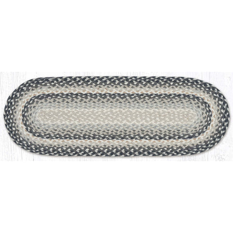 stair tread, Braided Rug Oval Gray/Sand/Ivory C-890