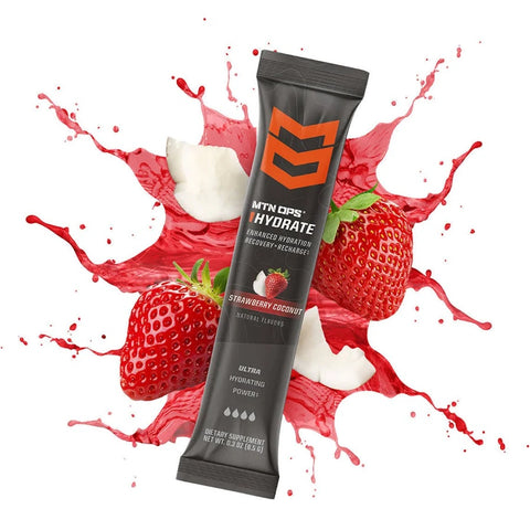MTN OPS Hydrate energy drink mix in strawberry coconut