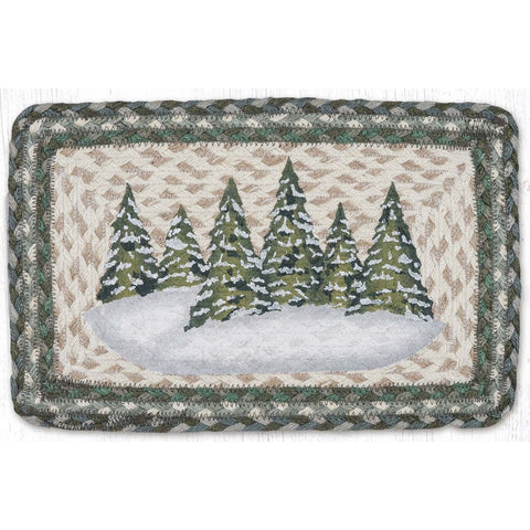 Holiday Village Trees braided jute swatch