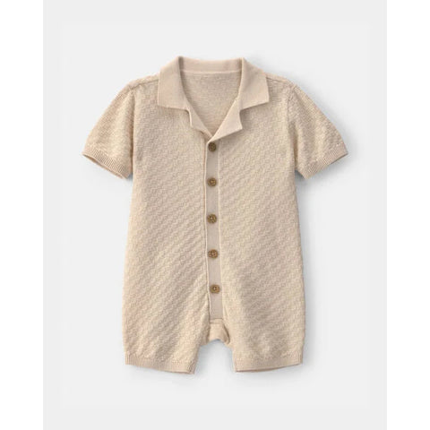tan, Baby Boys' Button-Down Romper1V227610