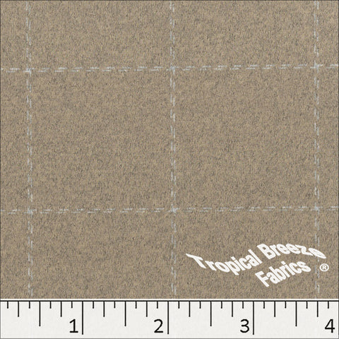 tan, Double Brushed Plaid Print Knit Fabric 572615