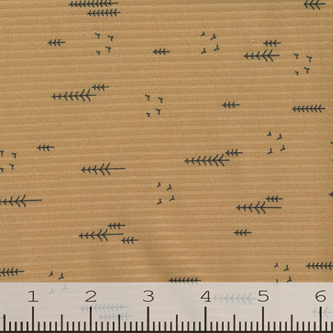 tan, Tree Print Knit Fabric CA220