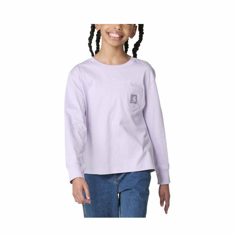 thistle, Girls' Long-Sleeve Tonal Patch Pocket T-Shirt CA7221