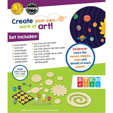 Solar System Mobile Wood Craft & Paint Kit 22023