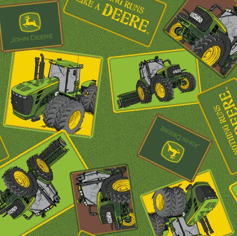 tossed tractors john deere fabric