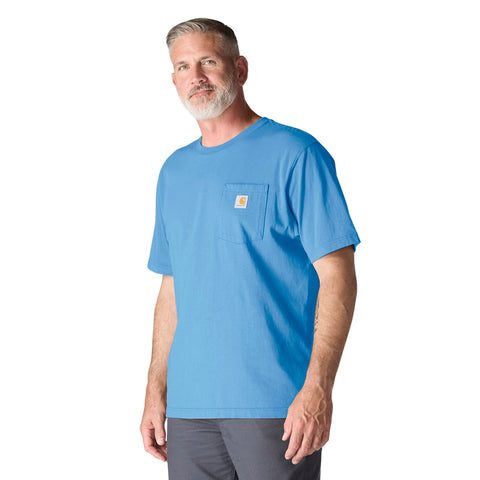 Carhartt K87 men's pocket work tee in tranquil blue