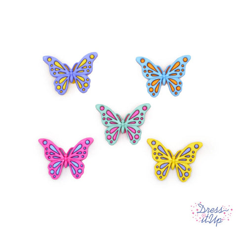 Dress It Up welcome spring pastel butterfly buttons