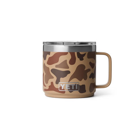 Yeti Rambler 14 oz. Stackable Mug in wetlands camo